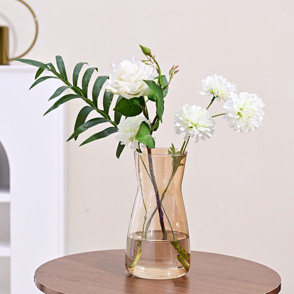 Jarrón de Vidrio Transparente 8" - Estilo Boho Moderno para Decoración del Hogar