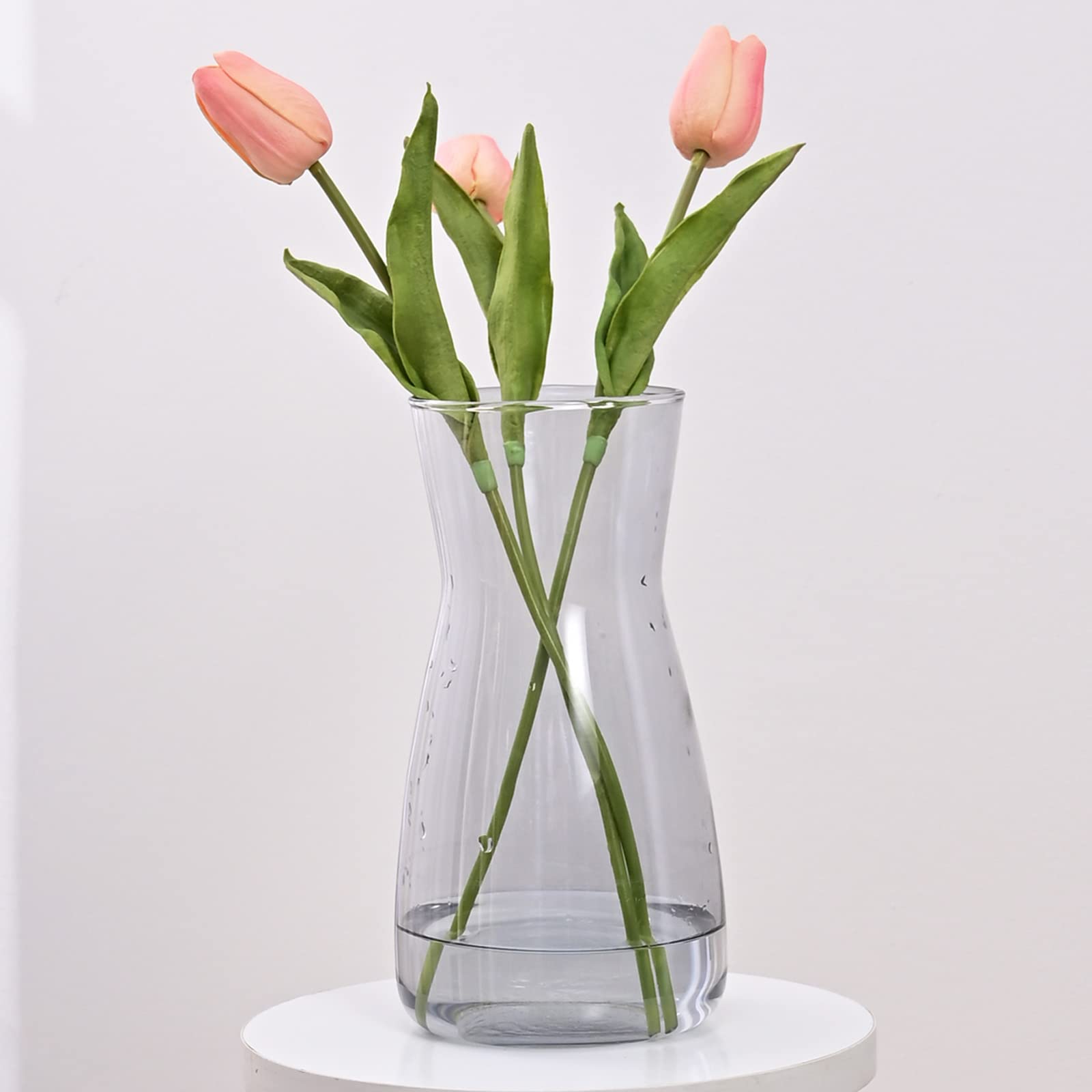 Jarrón de Vidrio Transparente 8" - Estilo Boho Moderno para Decoración del Hogar