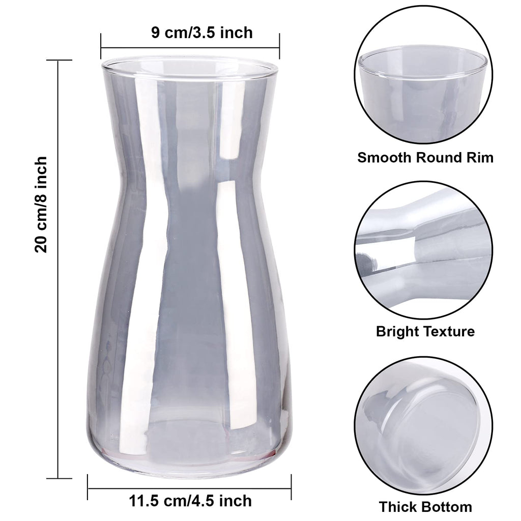 Jarrón de Vidrio Transparente 8" - Estilo Boho Moderno para Decoración del Hogar