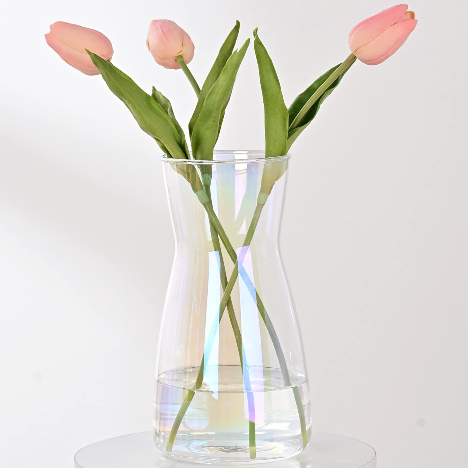 Jarrón de Vidrio Transparente 8" - Estilo Boho Moderno para Decoración del Hogar