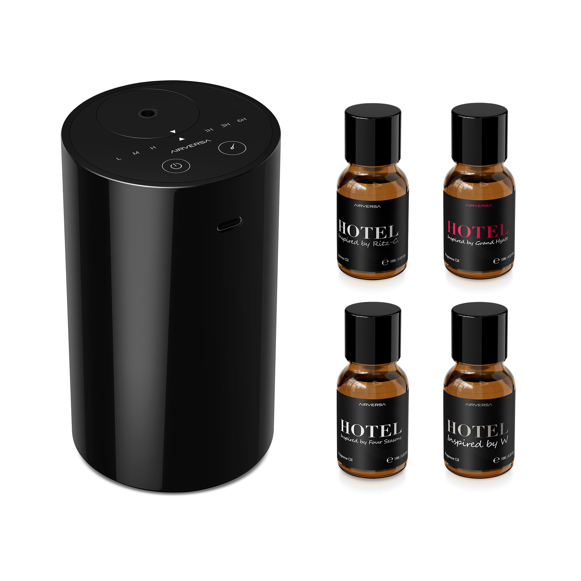 Difusor Ultrasónico de Aromaterapia Airversa - Kit Portátil + 4 Aceites Esenciales