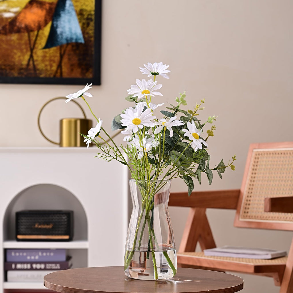 Jarrón de Vidrio Transparente 8" - Estilo Boho Moderno para Decoración del Hogar