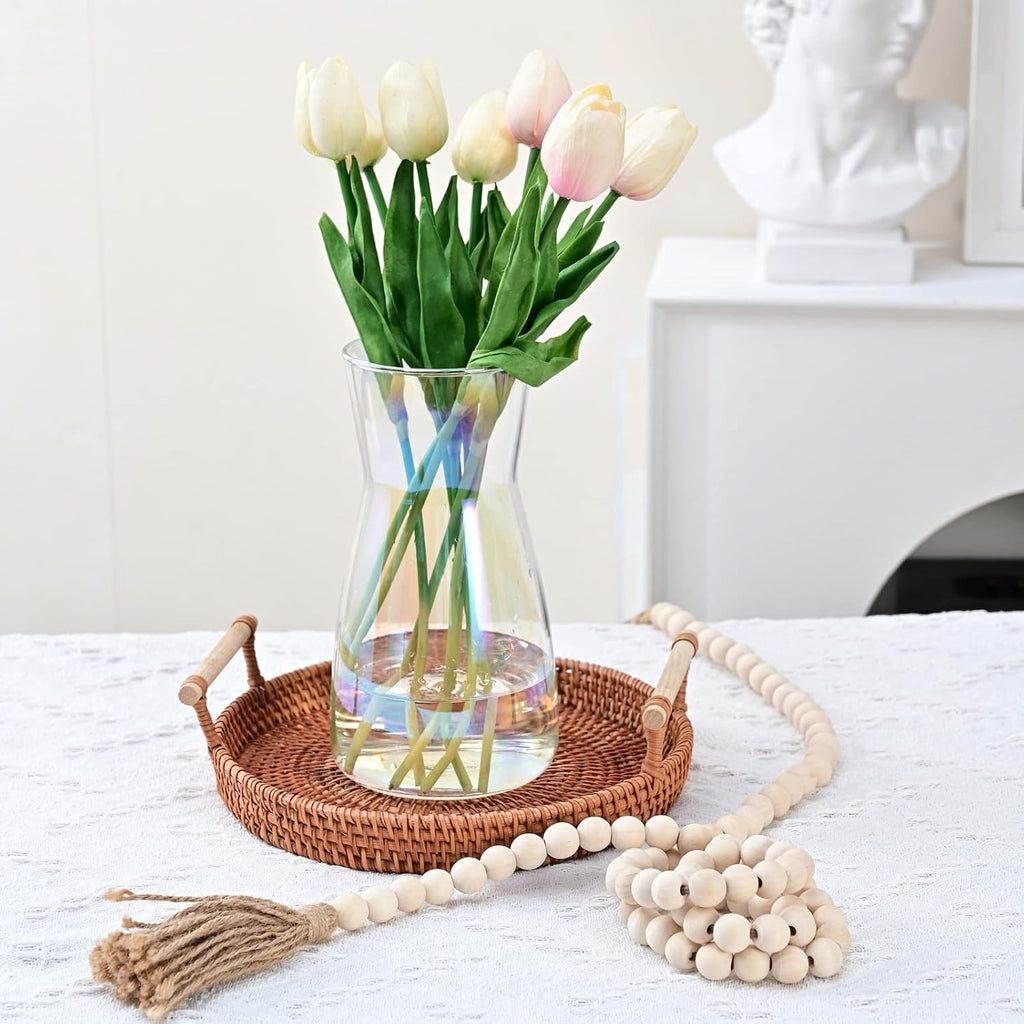 Jarrón de Vidrio Transparente 8" - Estilo Boho Moderno para Decoración del Hogar