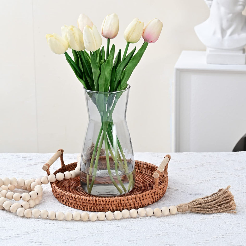 Jarrón de Vidrio Transparente 8" - Estilo Boho Moderno para Decoración del Hogar