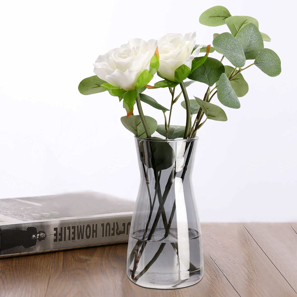 Jarrón de Vidrio Transparente 8" - Estilo Boho Moderno para Decoración del Hogar