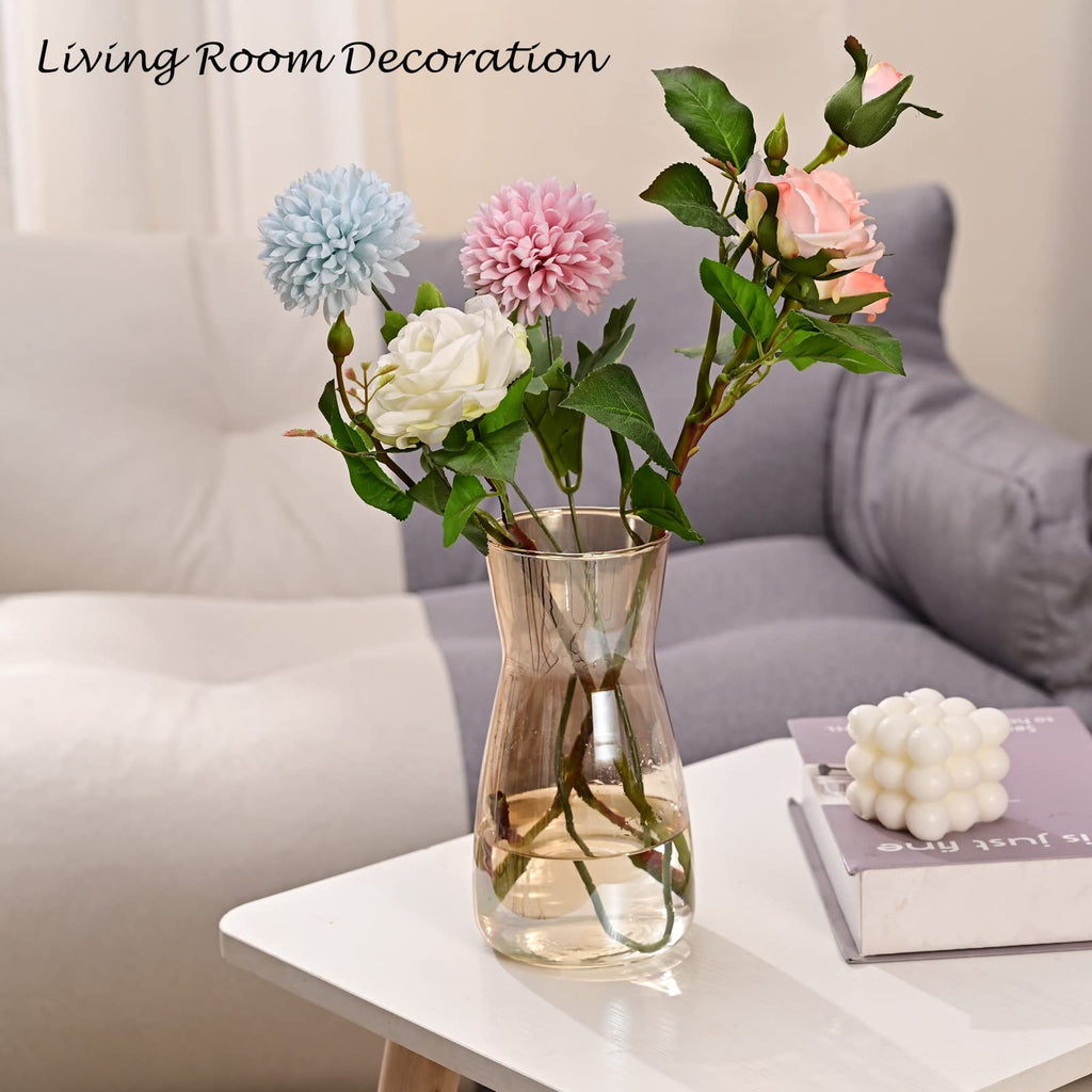 Jarrón de Vidrio Transparente 8" - Estilo Boho Moderno para Decoración del Hogar