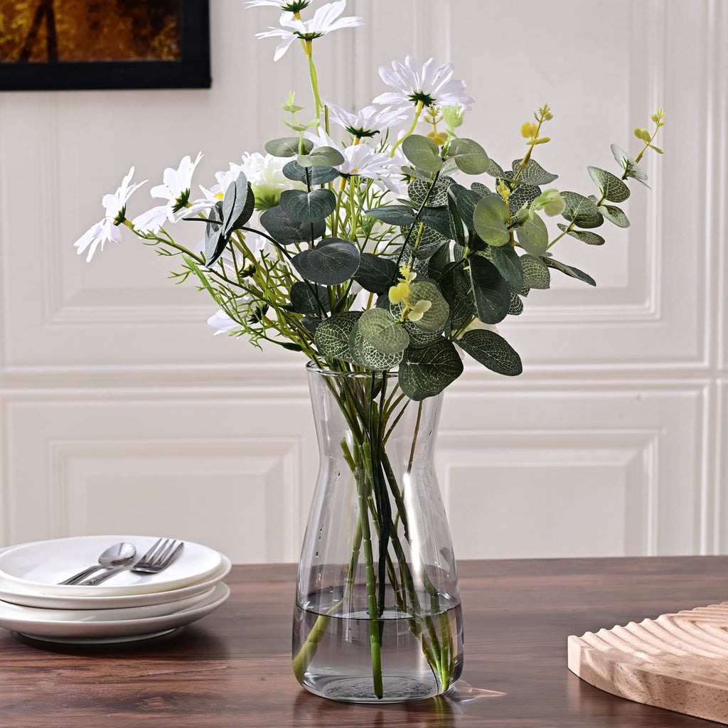 Jarrón de Vidrio Transparente 8" - Estilo Boho Moderno para Decoración del Hogar