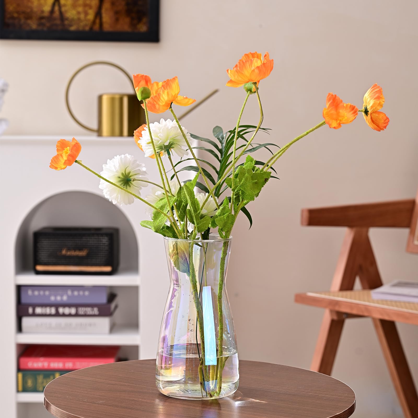 Jarrón de Vidrio Transparente 8" - Estilo Boho Moderno para Decoración del Hogar