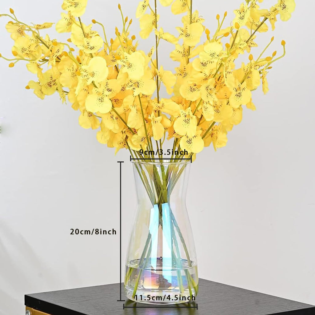 Jarrón de Vidrio Transparente 8" - Estilo Boho Moderno para Decoración del Hogar