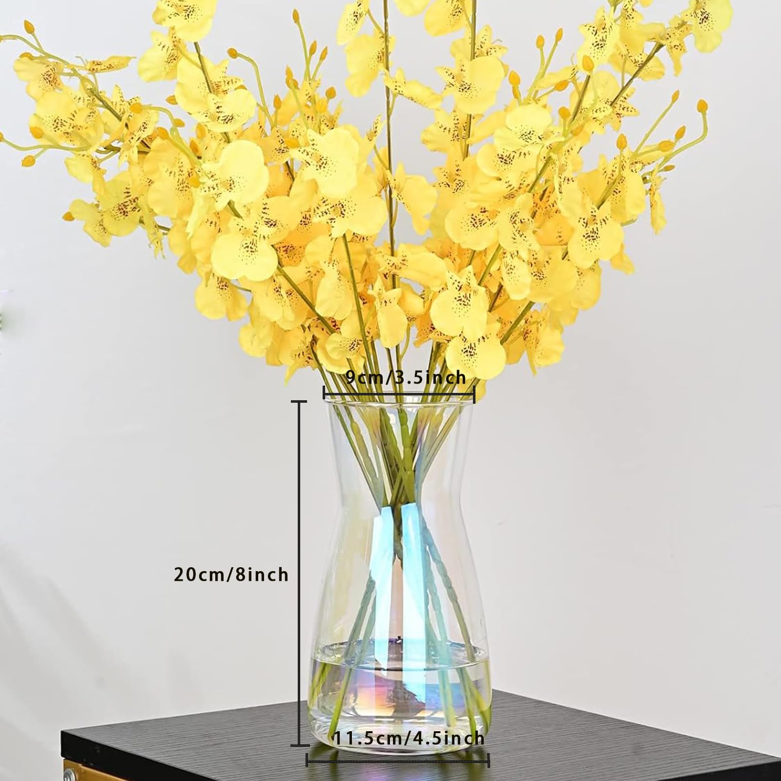 Jarrón de Vidrio Transparente 8" - Estilo Boho Moderno para Decoración del Hogar
