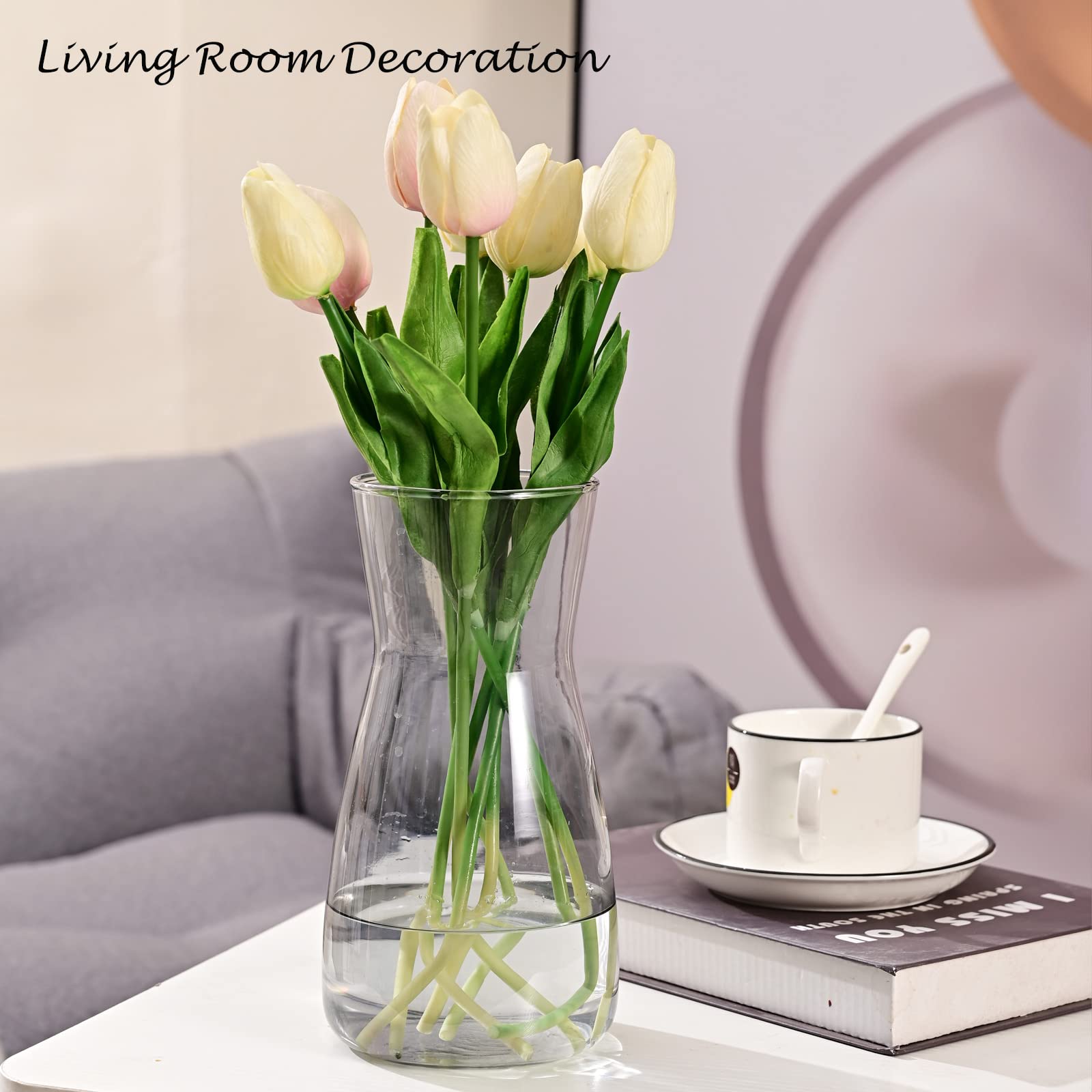 Jarrón de Vidrio Transparente 8" - Estilo Boho Moderno para Decoración del Hogar
