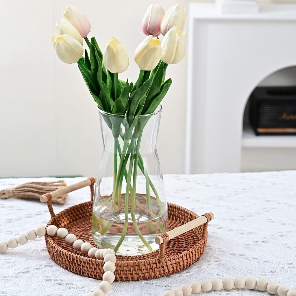 Jarrón de Vidrio Transparente 8" - Estilo Boho Moderno para Decoración del Hogar
