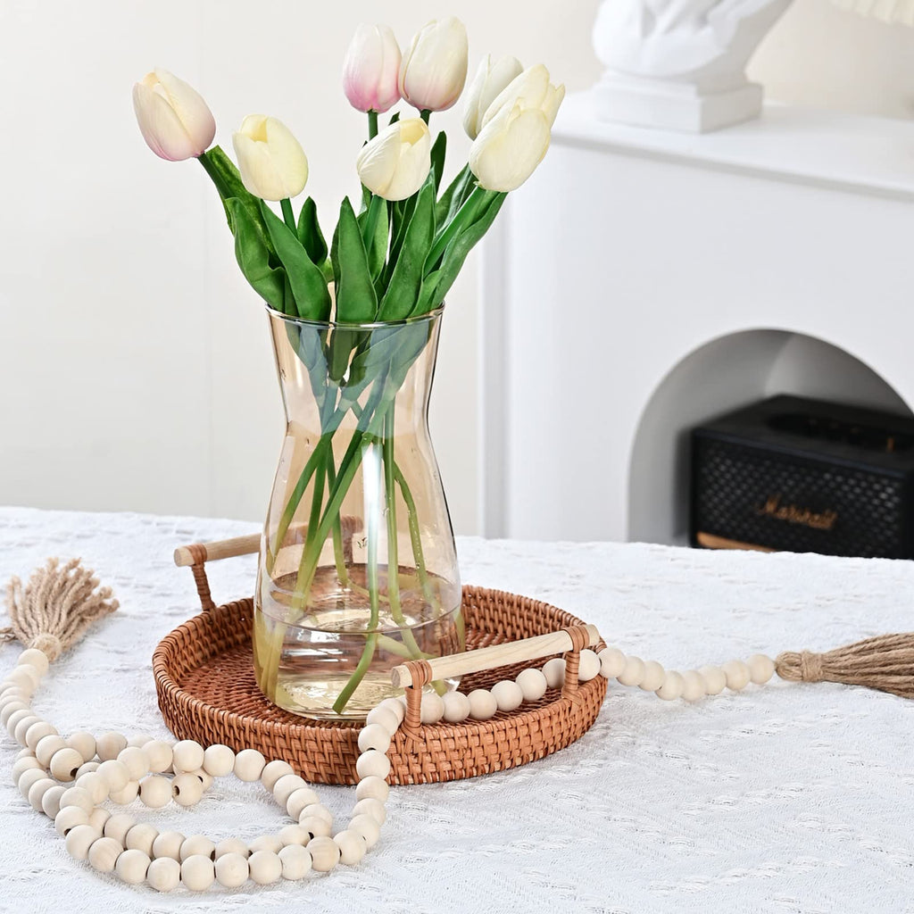 Jarrón de Vidrio Transparente 8" - Estilo Boho Moderno para Decoración del Hogar