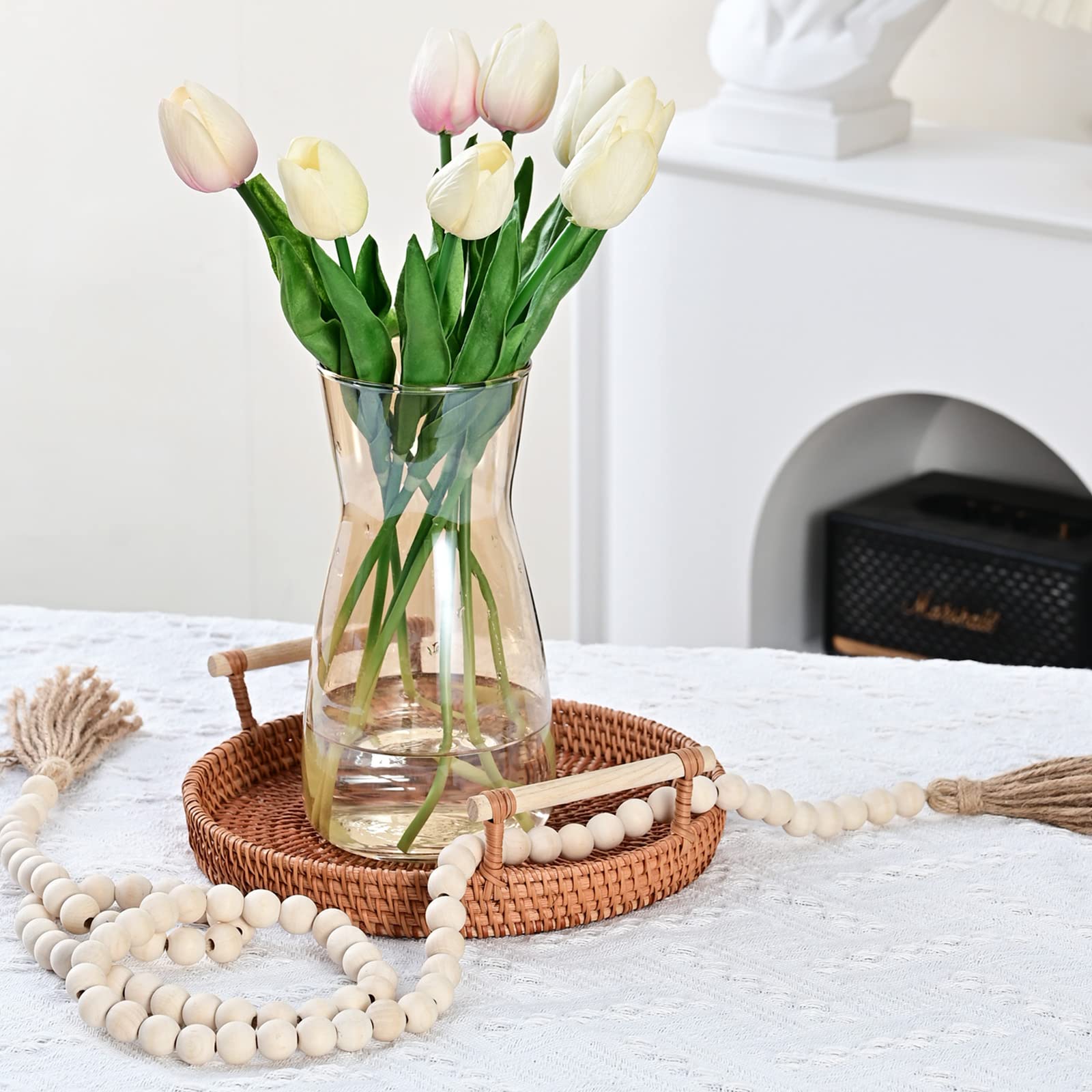 Jarrón de Vidrio Transparente 8" - Estilo Boho Moderno para Decoración del Hogar