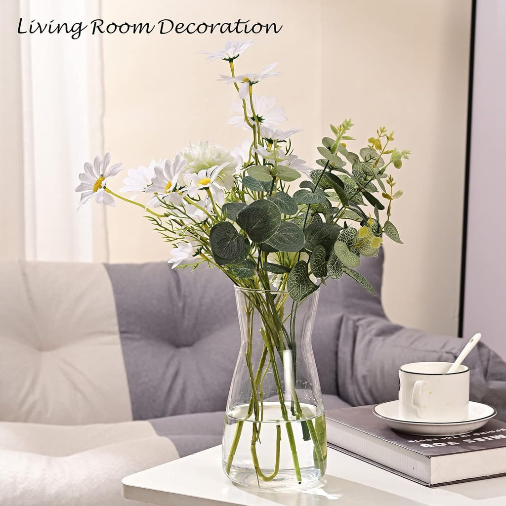 Jarrón de Vidrio Transparente 8" - Estilo Boho Moderno para Decoración del Hogar